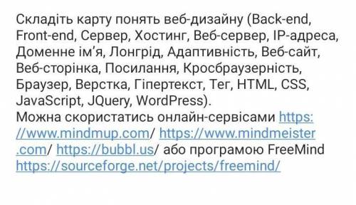 Народ до сдачи остался часскладіть карту понять веб дизайну​