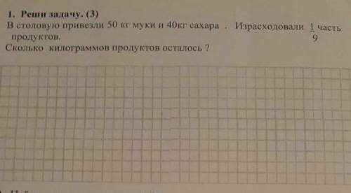 В столовую привезли 50 кг муки и 40 кг сахара.​