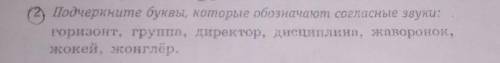 Подчеркните буквы, которые обозначают согласные звуки: горизонт, группа, директор, дисциплина, жавор