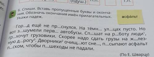 Спиши.Вставь пропущенные окончания.Обозначь окончания имён прилагательных. Укажи падеж. ​