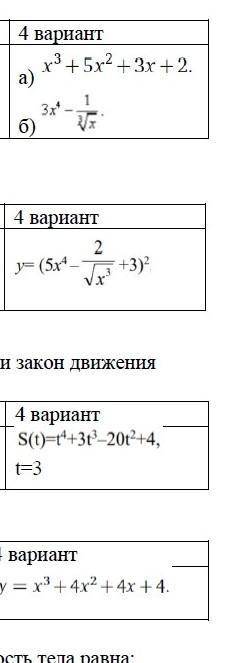 Найдите производную функции2. Найдите производную сложной функции3. Найти скорость и ускорение движе