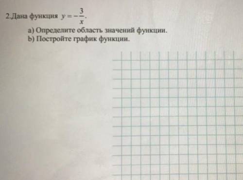 2.Дана функции y=-3/x а) Определите область значений функции. b) Постройте график функции.