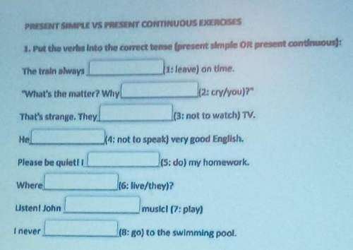 PRESENT SIMPLE VS PRESENT CONTINUOUS EXERCISES