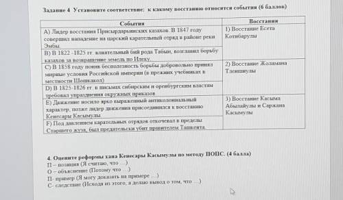 Задание 4 Установите соответствие: к какому восстанию относятся события​