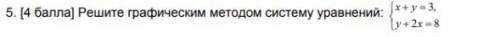 Решите графическим методом систему уравнений: y= пример на фото