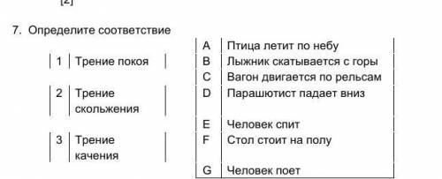 Определить соответствие. трения покоя, трения скольжения, трение касания.​