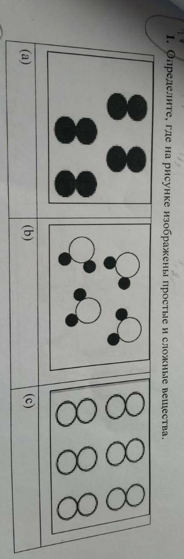 Определите где, на ресунке изображены простые и сложные вещества.​