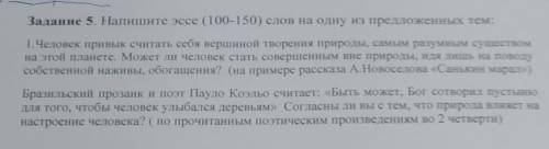 Задание 5.Напишите эссе (100-150) слов на одну из предложенных тем:​