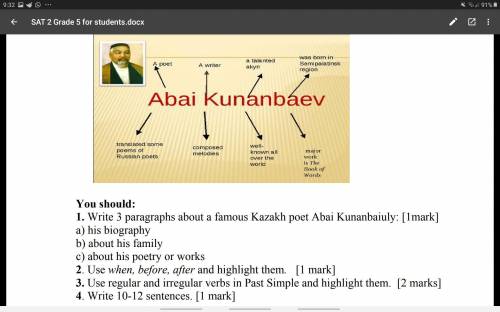 Write 3 paragraphs about a famous Kazakh poet Abai Qunanbaiuly Напишите 3 абзаца об известном казахс