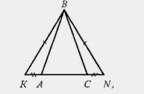 Дано: BK=BNAK=CN Доказать: ∆ABC – равнобедренный,.​