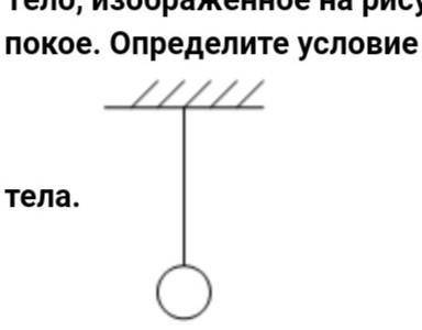 Тело изображенное на рисунке находится в покое. определите условие равновесие этого тела​