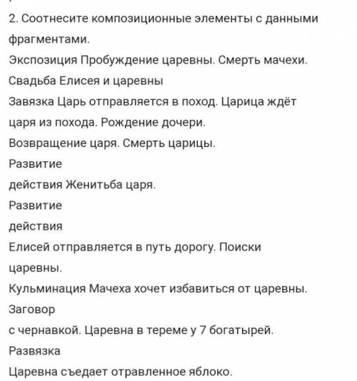 2.Соотнесите композиционные элементы с данными фрагментами