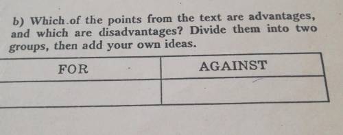 B) Which of the points from the text are advantages, and which are disadvantages? Divide them into t