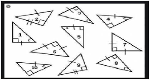 1.Определи треугольники, равные по 2 признаку * 2.Определи треугольник, равный треугольнику №7 *