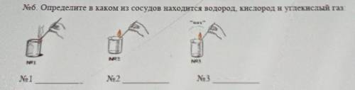 Ne6. Определите в каком из сосудов находится водород, кислород и углекислый газ.​