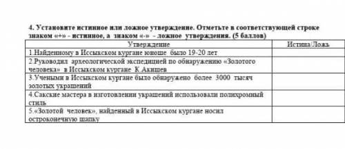 Установите истинное или ложное утверждение отметьте и соответствующей строке истинно знаком ложное у