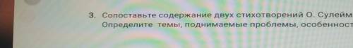 . Сопоставьте содержание двух стихотворений О. Сулейменова и у. Блейка. Определите темы, поднимаемые