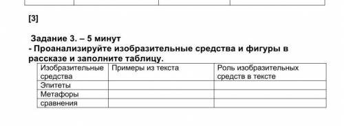 Проанализируйте изобразительные средства и фигуры в рассказе и заполните таблицу хээлп​