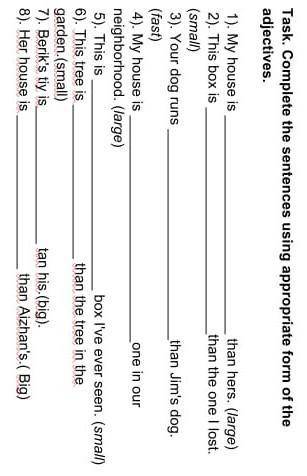 Complete the sentences using apportion from of the adjectives.​