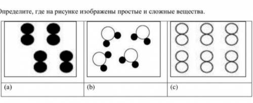 Определи где на рисунке изображены простые и сложные вещевства.​