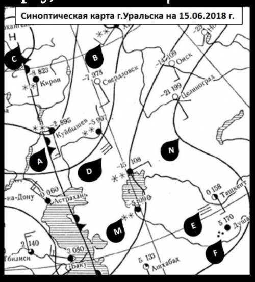 А) Используя синоптическую карту, соотнесите ￼ условный знак, соответствующий показателю метеорологи