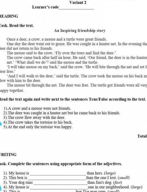 Read the text again and write next to the sentences True/False according to the text. ​