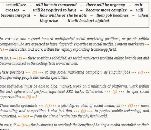 Exercise 1. Put appropriate expressions from the box below into gaps: Social Media examiner we will