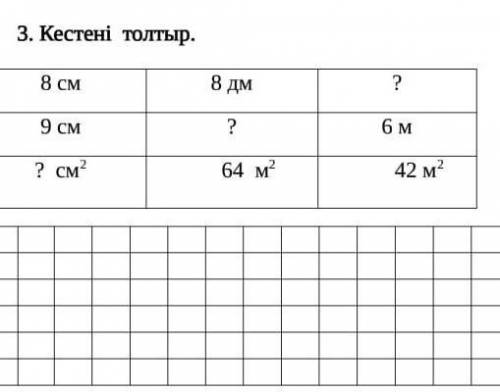 3. Кестені толтыр. 8 см8 дм?9 CM?6 м? См?64 м242 м помагйте ​