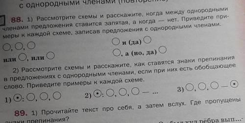 Рассмотрите схему и расскажите когда между однородными членами предложения ставится, когда нет Приве