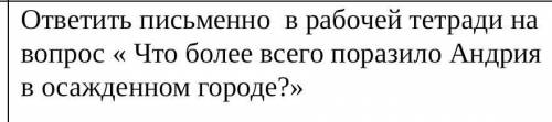 Что более всего поразило андрия в осажденном городе плз. ​