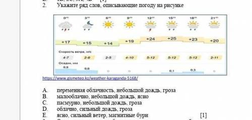 Укажите ряд слов описывающих погоду на рисунке​