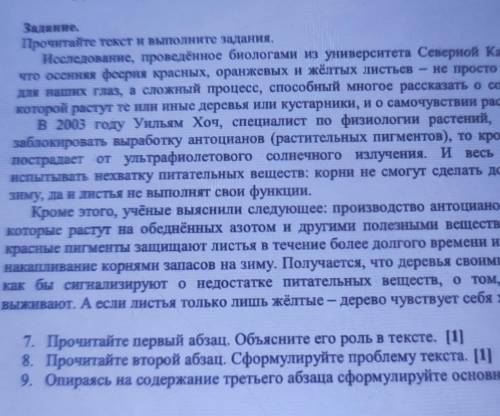 7. Прочитайте первый абзац. Объясните его роль в тексте. [1] 8. Прочитайте второй абзац. Сформулируй