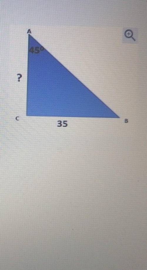 Треугольник ABC прямоугольный. По данным чертежа найдите катет AC Варианты ответов:1) 45 корней из 3