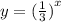 y = {( \frac{1}{3} )}^{x} \\