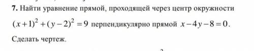 Найти уравнение прямой, проходящей через центр окружности.Сделать чертеж.​