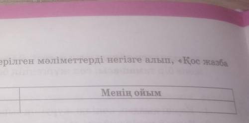 артық болмас білгенің айдарында берілген мәліметтерді негізге алып қос жазба күнделігін толтырыңдар