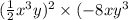 ( \frac{1}{2} x {}^{3} y) {}^{2} \times ( - 8xy {}^{3}