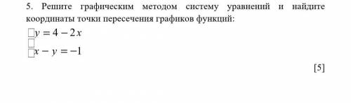 Решите графическим методом систему уравнений и найдите координаты точки пересечения графиков функций