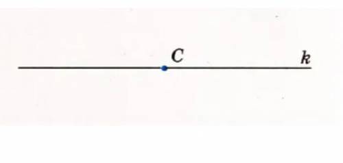 Построй несколько окружностей, касающихся прямой K в точке C. Центры этих окружностей лежат на одной