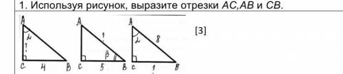 1 задание  1 вариант1. Используя рисунок, выразите отрезки AС,АВ и СВ.1. Используя рисунок, выразите