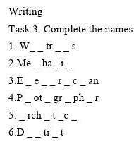 Complete the names of jobs? ​