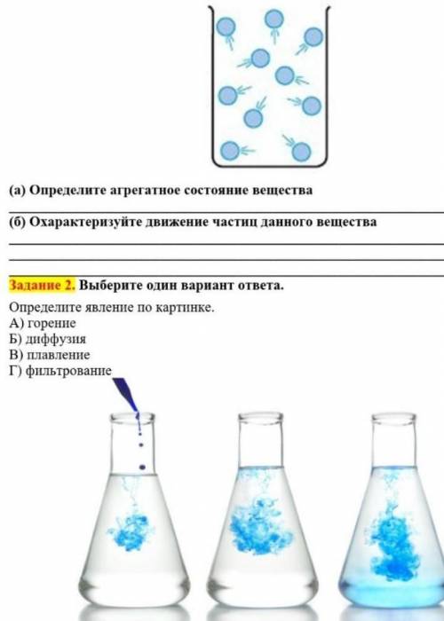 Определите явление по картинке. А) горение Б) диффузия В) плавление Г) фильтрование​