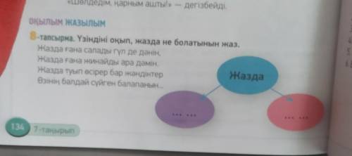 Үзіндіні оқып, жазда не болатынын жаз. Жазда ғана салады гүл де дәнін,Жазда ғана жинайды ара дәмін.Ж