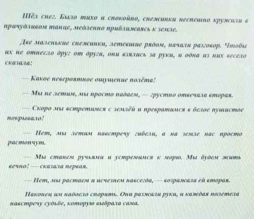 ТЕКСТ ЗАДАНИЯ Опишите первую и вторую снежинки,Чем они различаются? Подтвердите свое мнение цитатами