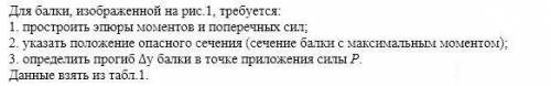 Тех.мех Определение внутренних усилий и перемещений двухопорных балок, работающих на поперечный изги