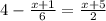 4 - \frac{x + 1}{6} = \frac{x + 5}{2}