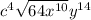 c {}^{4} \sqrt{64x {}^{10} }y {}^{14}