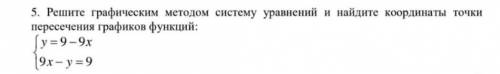 5. Решите графическим методом определения и найдите точки пересечения графиков функций:​