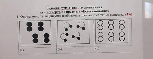 Определите, где на рисунке изображены простые и сложные вещества ​