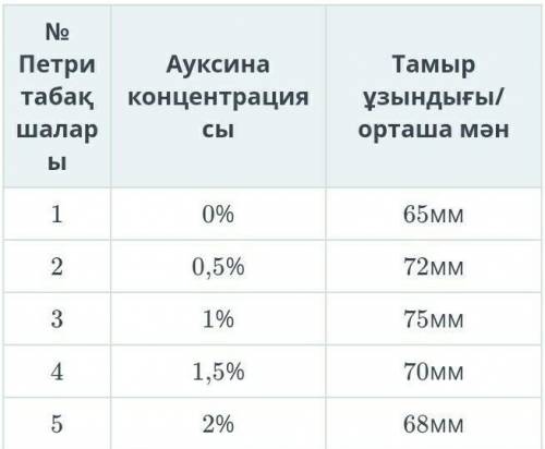 Был проведен эксперимент по изучению влияния ауксина на рост и развитие сосудов. На пять чашек Петри